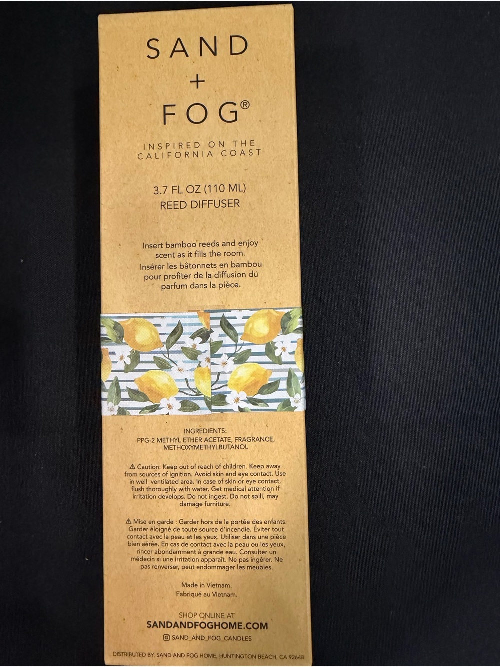 Sand + Fog Limoncello Reed Diffuser - Cream - Picture 2 of 2